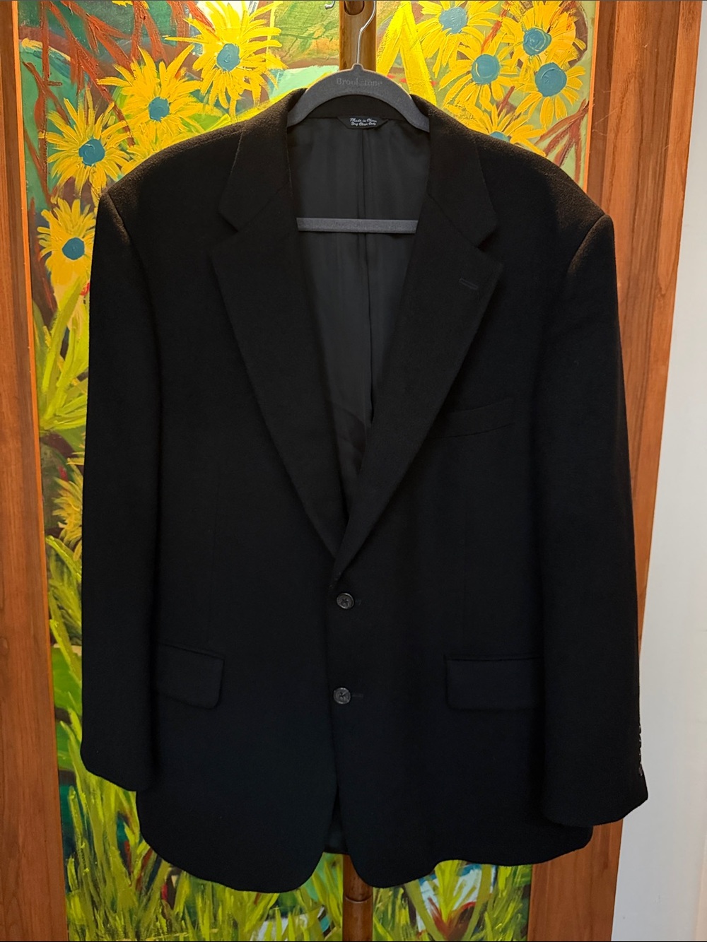Haspel Premium Tailored Camel Hair Men's Black Two-Button Blazer Sport Coat